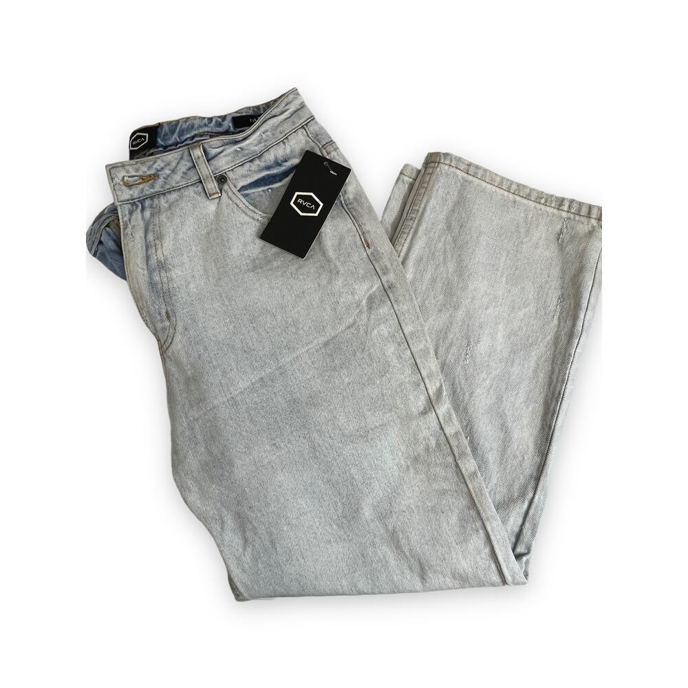 RVCA Filtered Skater Distressed Jean | Bleachout | Womens 28 NWT - Picture 10 of 11